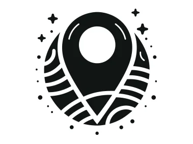 Abstract Black Map Pin Logo Template