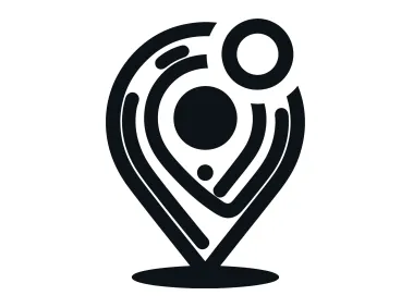 Abstract Linear Map Pin Logo Template