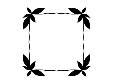 Abstract Minimalist Floral Frame Vector