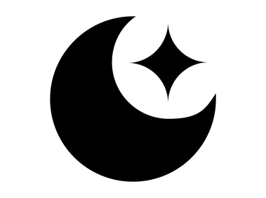 Abstract Moon and Star Shape Logo Template