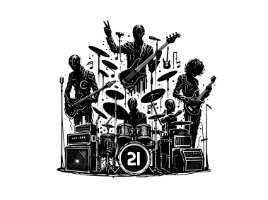 Abstract Music Band Logo Template