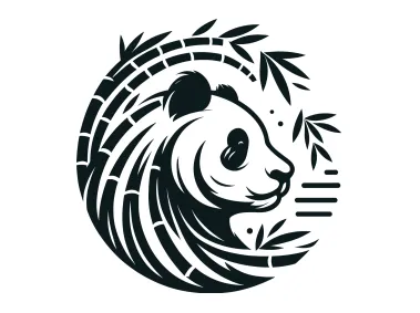 Abstract Panda Design with Bambu Tree Logo Template