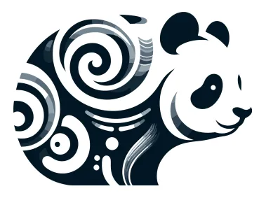 Abstract Panda Bear Design Logo Template