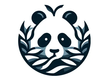 Abstract Peeking Panda Logo Template