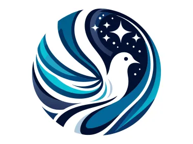 Abstract Pigeon with Stars in the Darkness Logo Template