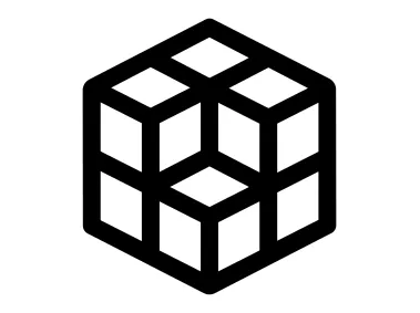 Abstract Square Cubes Shape Logo Template