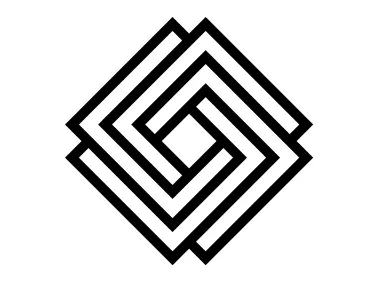 Abstract Square Spiral Logo Template