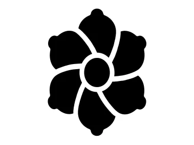 Abstract SVG Black Flower Silhouette Logo Template