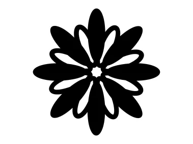 Abstract SVG Black Flower Logo Template