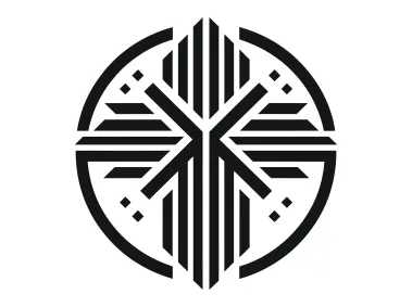 Abstract SVG Christian Cross Symbol in Circle Logo Template