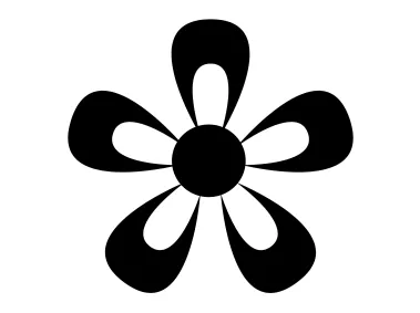 Abstract SVG Five Petals Black Flower Logo Template