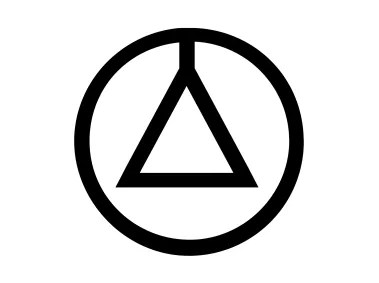 Abstract Triangle in Circle Shape Logo Template