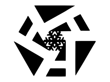 Abstract Triangles with Snowflake Logo Template