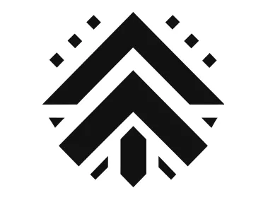 Abstract Up Arrow with Dots Logo Template