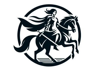 Abstract Woman Knight Logo Template