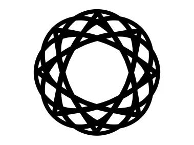 Abstract Yarn Ball Shaped Rings Shape Logo Template