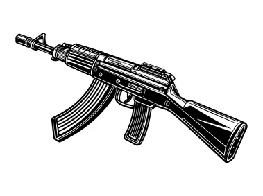 AK47 Gun SVG Logo Template