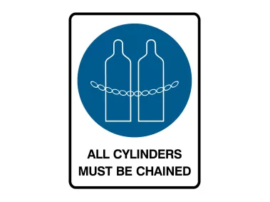 All Cylinders Must Be Chained Sign Vector