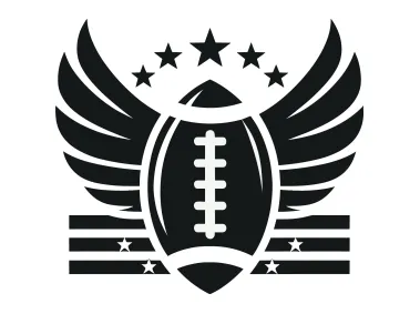 American Football with Wing Logo Template