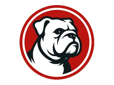 Angry Bulldog SVG in Red Circle Logo Template