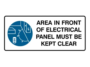 Area In Front Of Electrical Panel Must Be Kept Clear Sign Landscape Logo