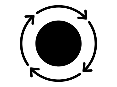 Arrows Spinning Clockwise Around a Circle Logo