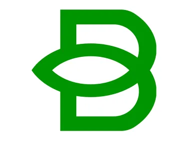 B Letter with Leaf Shape Logo Template