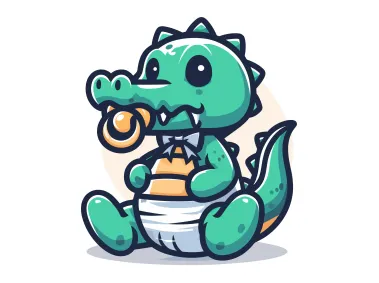 Baby Crocodile Logo Template