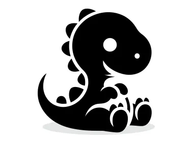 SVg Black Baby Dinosaur Logo Template