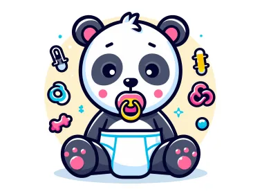 Baby Panda with Diaper Logo Template
