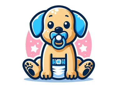 SVG Baby Puppy with Diaper Logo