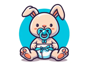 Baby Rabbit Logo Template