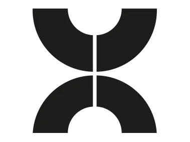 Back to Back Semi Circles Geometric Shapes Logo Template