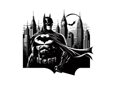 Batman in City Gotham Vector