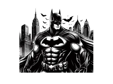 Batman in Gotham City Illustration Vector