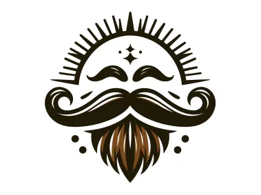 Beard, Mustache and Eyebrow Design Logo Template