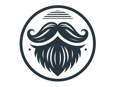 Beard Mustache in Circle Logo Template