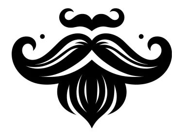 Beard Mustache PNG Logo Template