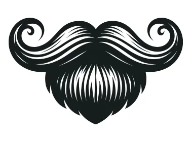 SVG Vector Beard Mustache Logo Template