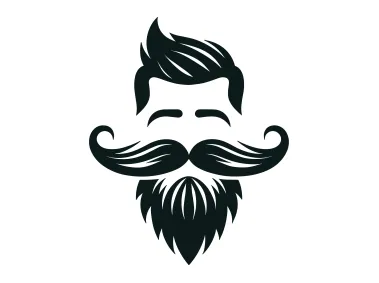 Beard Mustache Logo Template