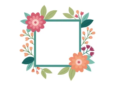 Beautiful Minimalist Floral Frame Border Illustration Logo