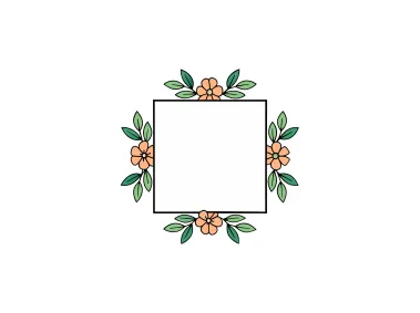 Beautiful Minimalist Floral Frame Design Vector