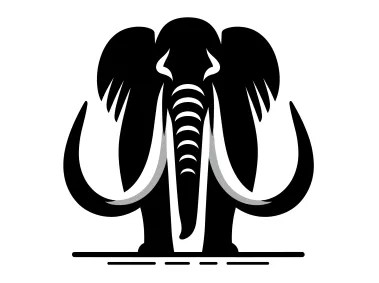 Big Black Mastodon Elephant Logo Template