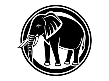 Big Elephant in Circle Logo Template