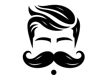 Big Mustache Man Logo Template