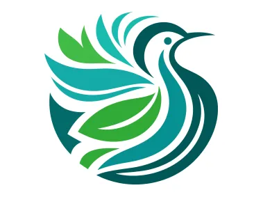 Bird and Leaf Nature Logo Template