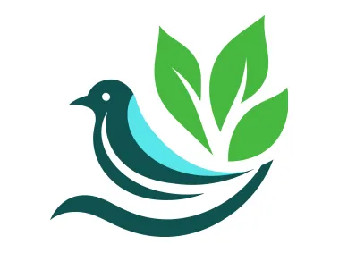 Bird and Leaf Nature Logo Template