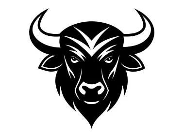 Black Bison Head Silhouette Ilustration Logo Template