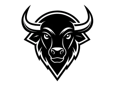 SVG Black Bison Silhouette Ilustration Logo Template