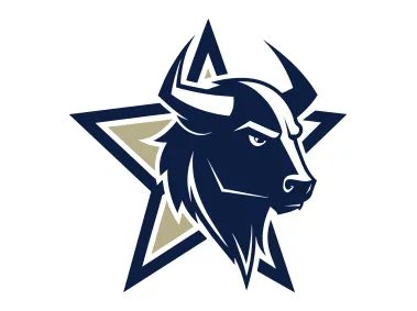 Bison Silhouette in Star Design Logo Template